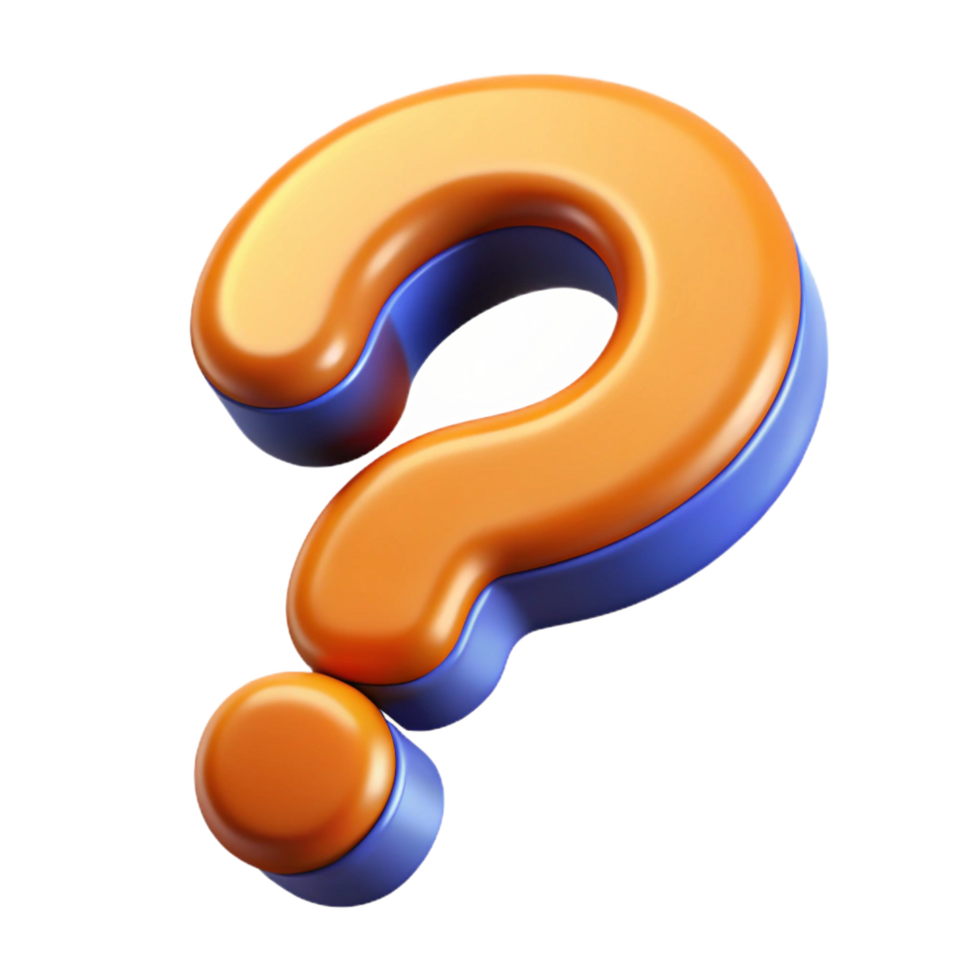 remarkable contemporary A single, stylized question mark, bold and intriguing with Transparent Background professional png