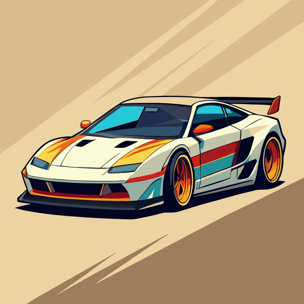 Retro Sports Car, Custom Design vector