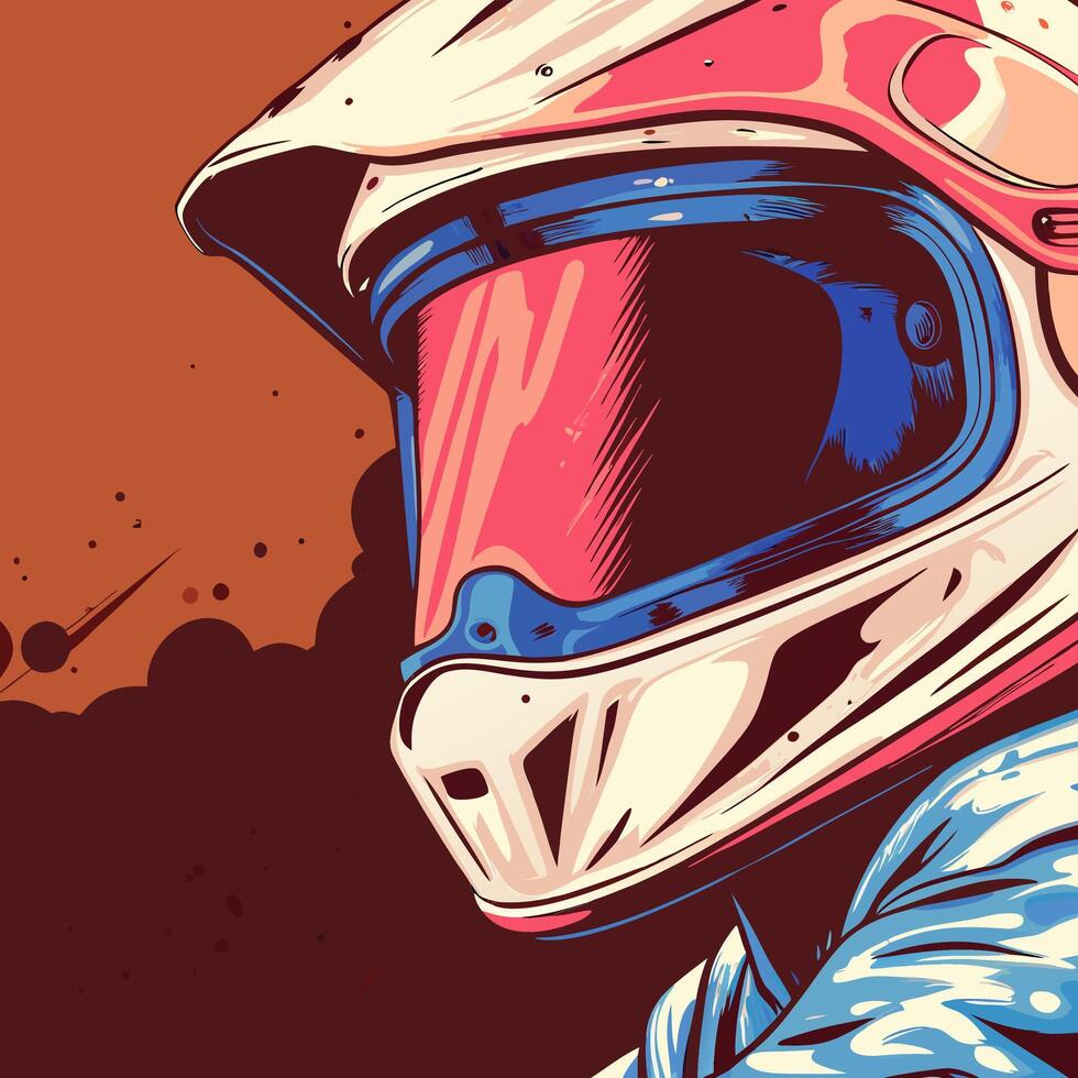 Motocross Helmet Illustration vector