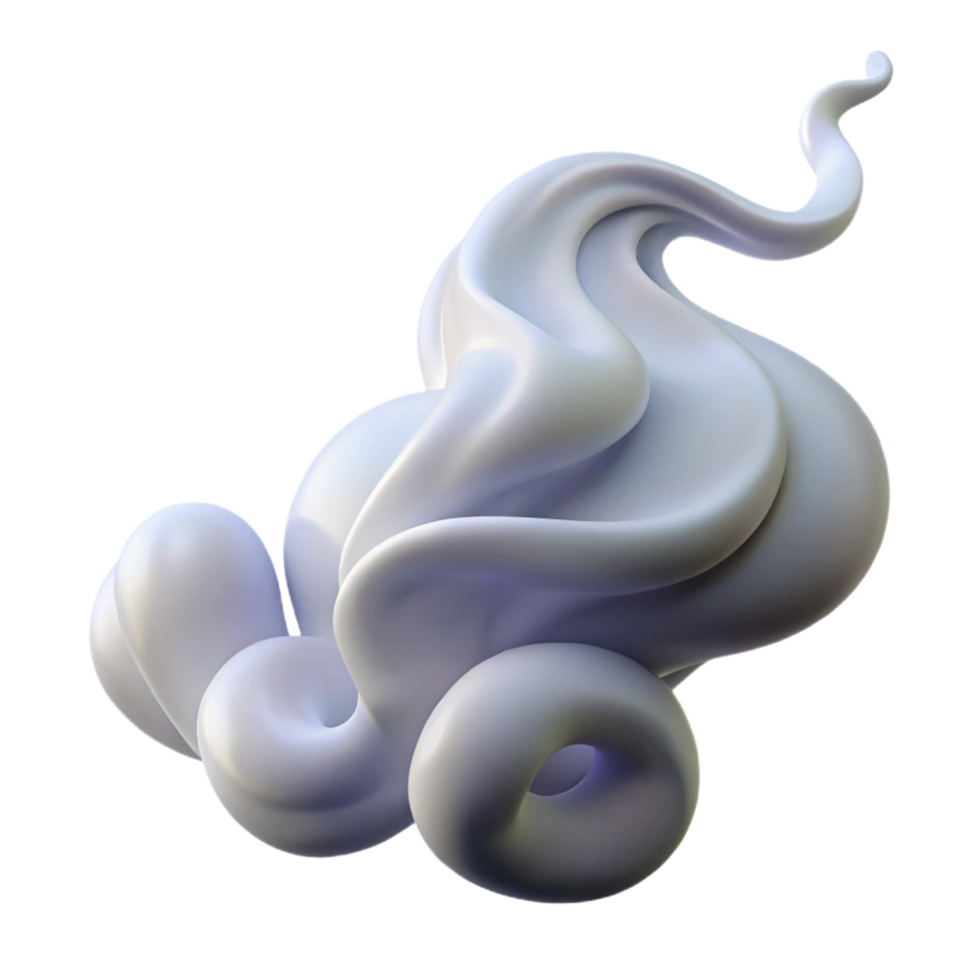 picturesque contemporary A wisp of smoke, curling and ethereal with Transparent Background museum quality png