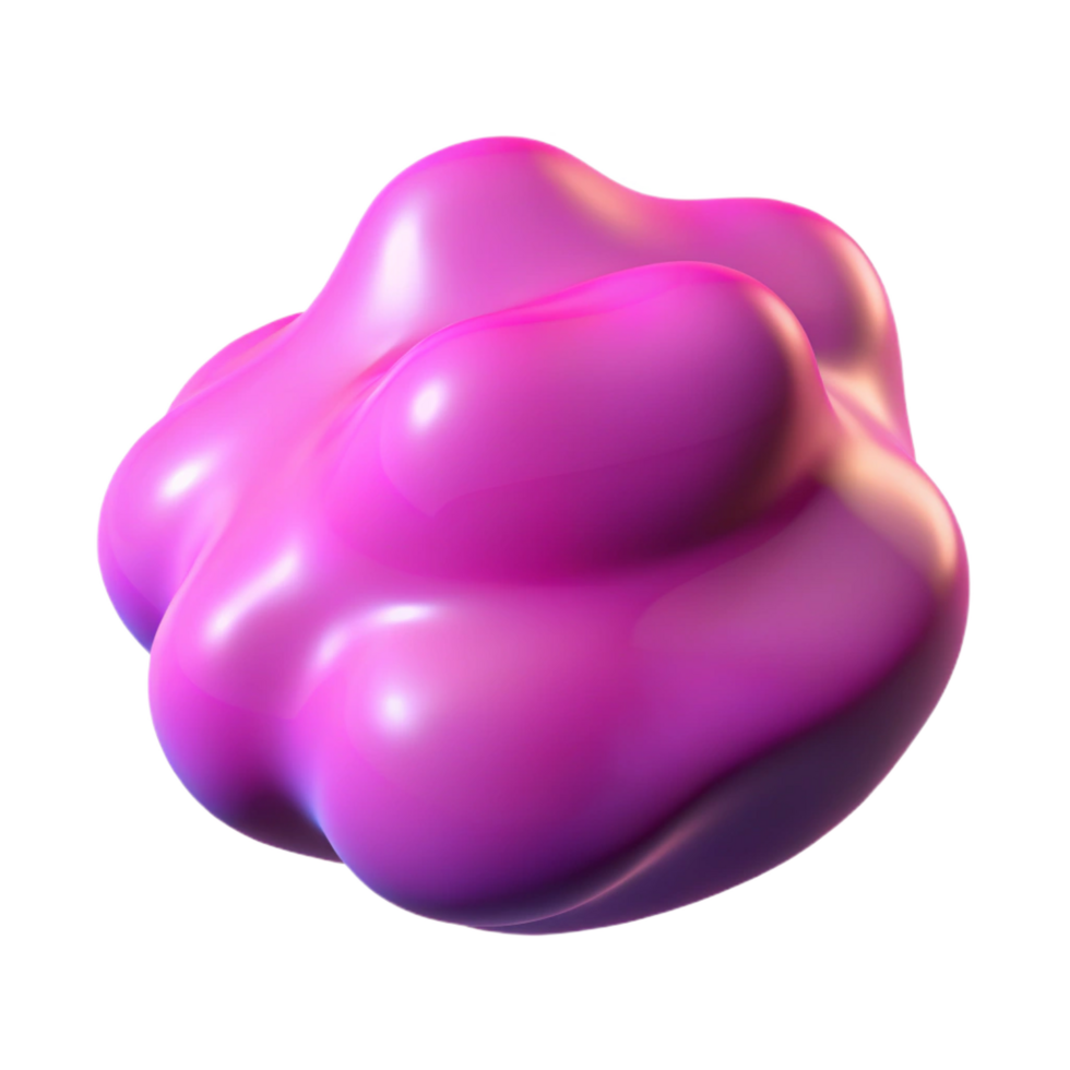 unforgettable surreal Concept art style, professional render of a single, isolated, pulsating, amorphous blob, neon pink Isolated cutout with Transparent Background impeccable png