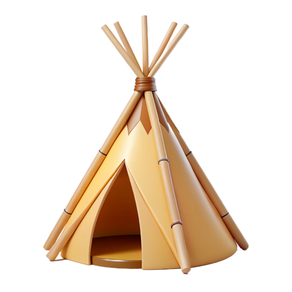 radiant mysterious artistic Teepee Native American dwelling frame with Transparent Background artisan png