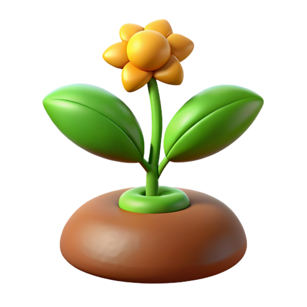 sought-after classic Hyper-specific professional render of a single, sprouting sunflower seedling with two cotyledons Isolated cutout with Transparent Background crisp png