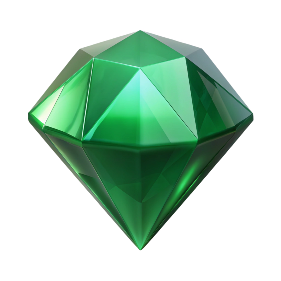 signature impressionist A single, polished gemstone, emerald green with Transparent Background crisp png