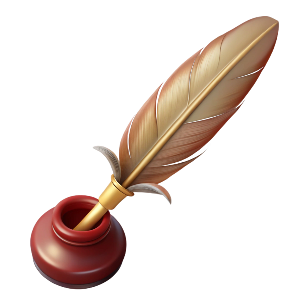 unforgettable creative Photorealistic, isolated cutout of a vintage quill pen with a nib with Transparent Background expertly shot png