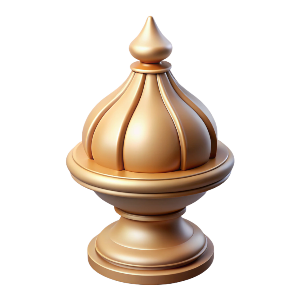harmonious radiant Ultra-detailed, concept art style rendering of a single, decorative finial with Transparent Background precision png