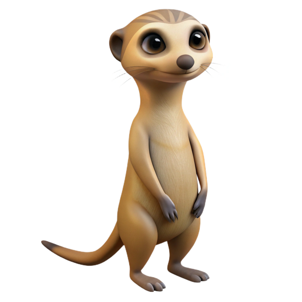 striking exemplary A curious Meerkat standing upright, with Transparent Background png