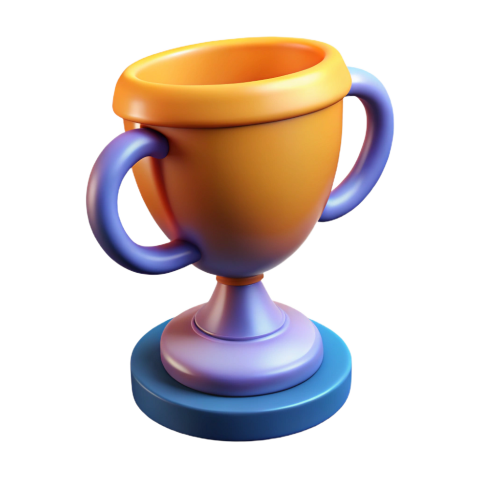 picturesque coastal A stylized trophy cup, abstract and victorious with Transparent Background ultra HD png