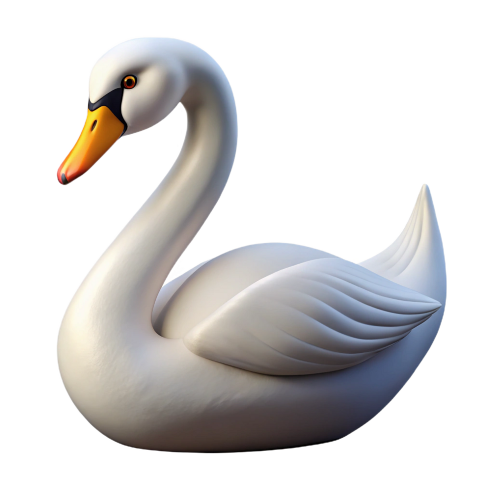 stunning reflective gothic A graceful swan, neck curved with Transparent Background top-tier png