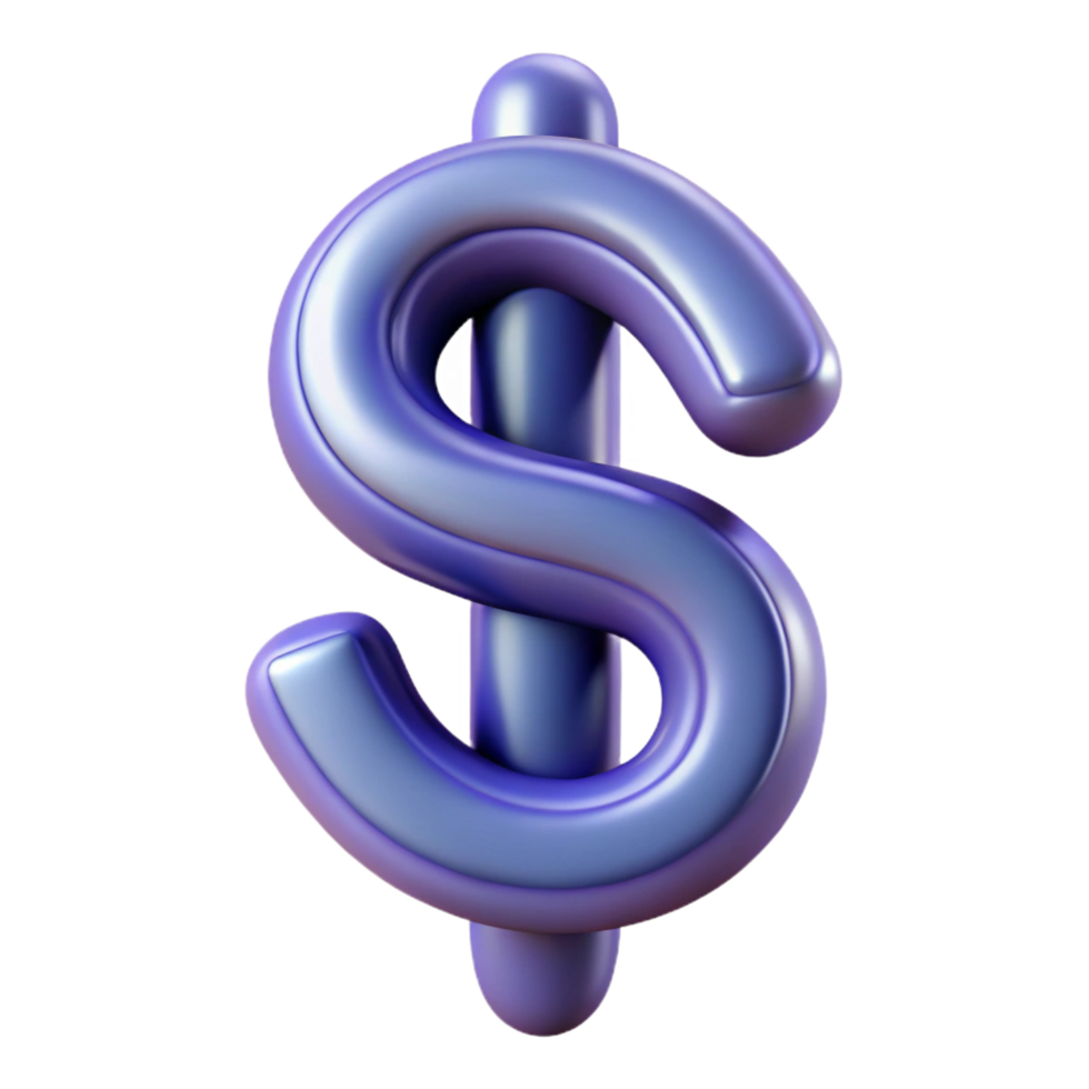 striking exemplary A single, stylized dollar sign made of flowing lines, with Transparent Background png