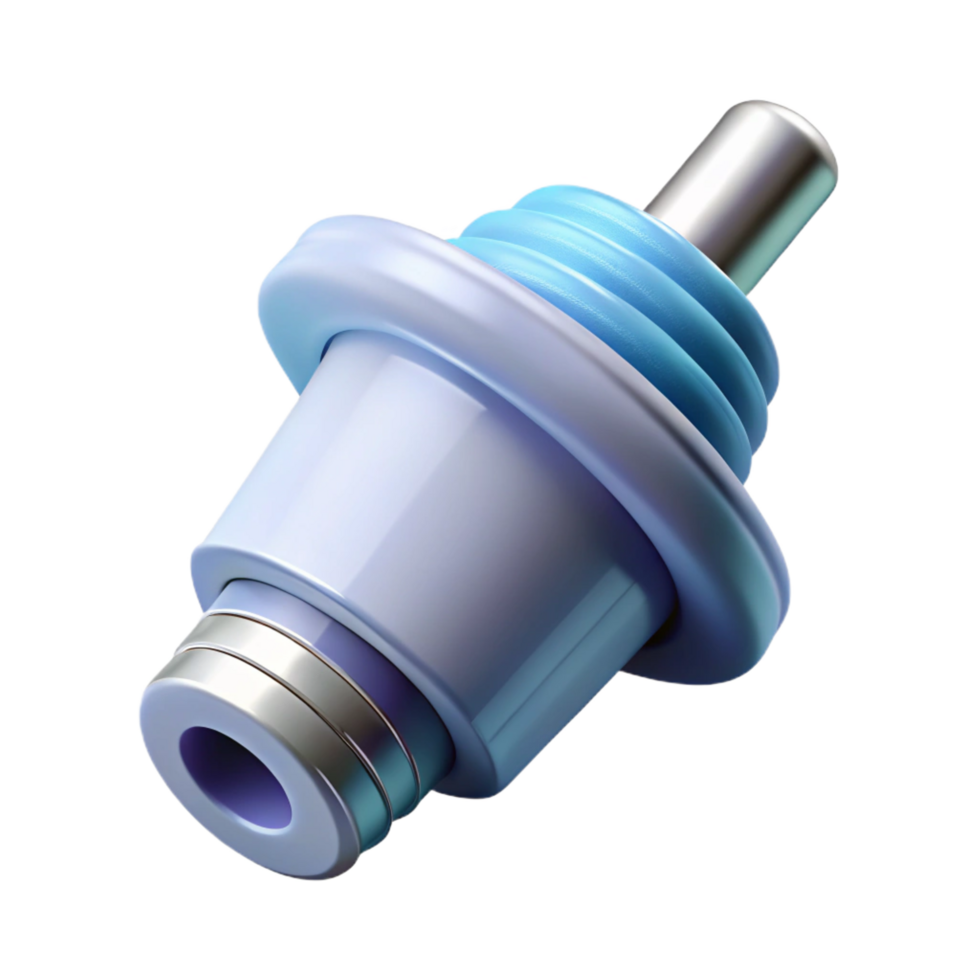 nostalgic serene Ultra-detailed, isolated cutout of a single D printer nozzle, professional render, hyper-specific filament extrusion point with Transparent Background gallery standard png