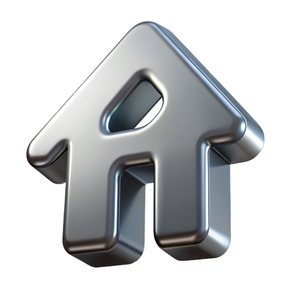 passionate stunning Hyper-specific, professional render of a single, house number, brushed aluminum with Transparent Background professional png