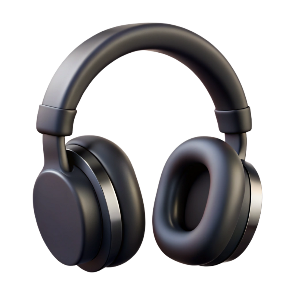 sumptuous geometric Headphones, black, over-ear, with Transparent Background gallery standard png
