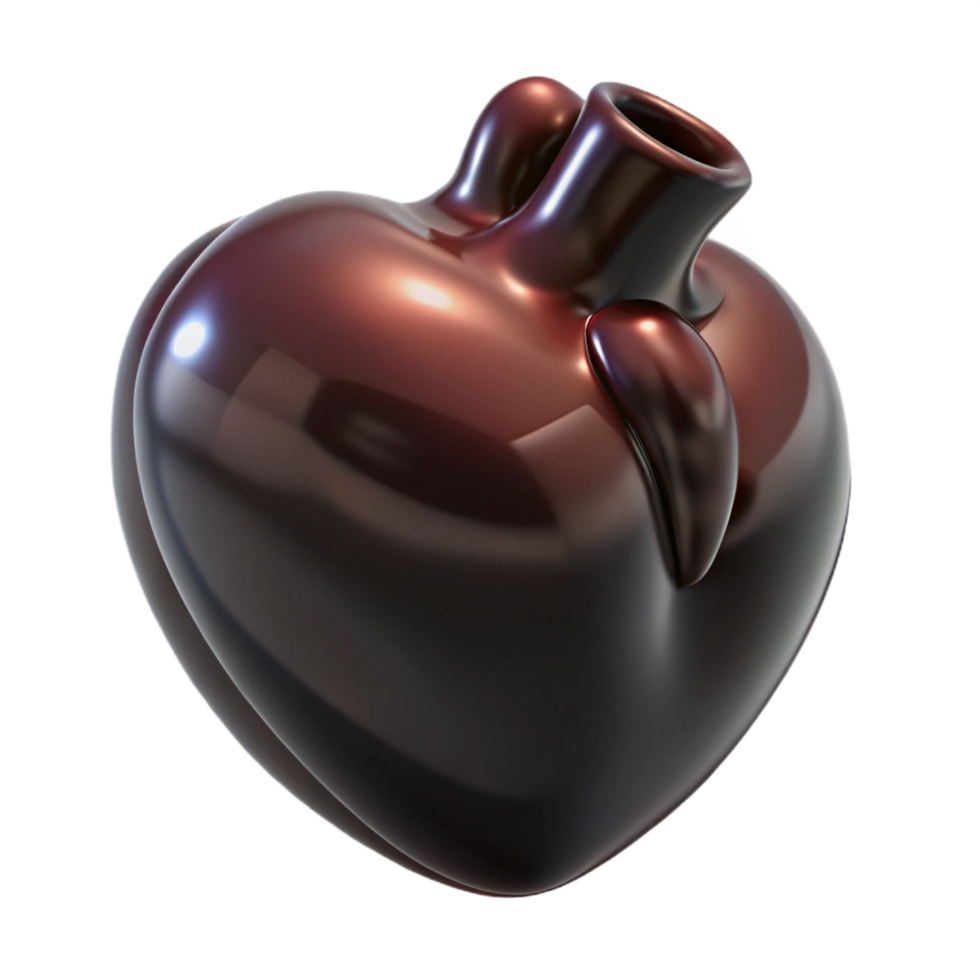 serene artistic Photorealistic, professional render of a human heart sculpted from polished obsidian with Transparent Background 8K png