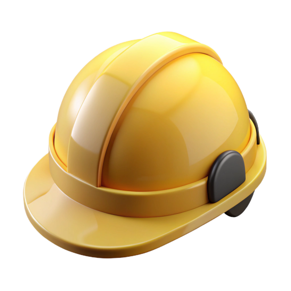 radiant intense tropical Safety helmet yellow with Transparent Background handcrafted png