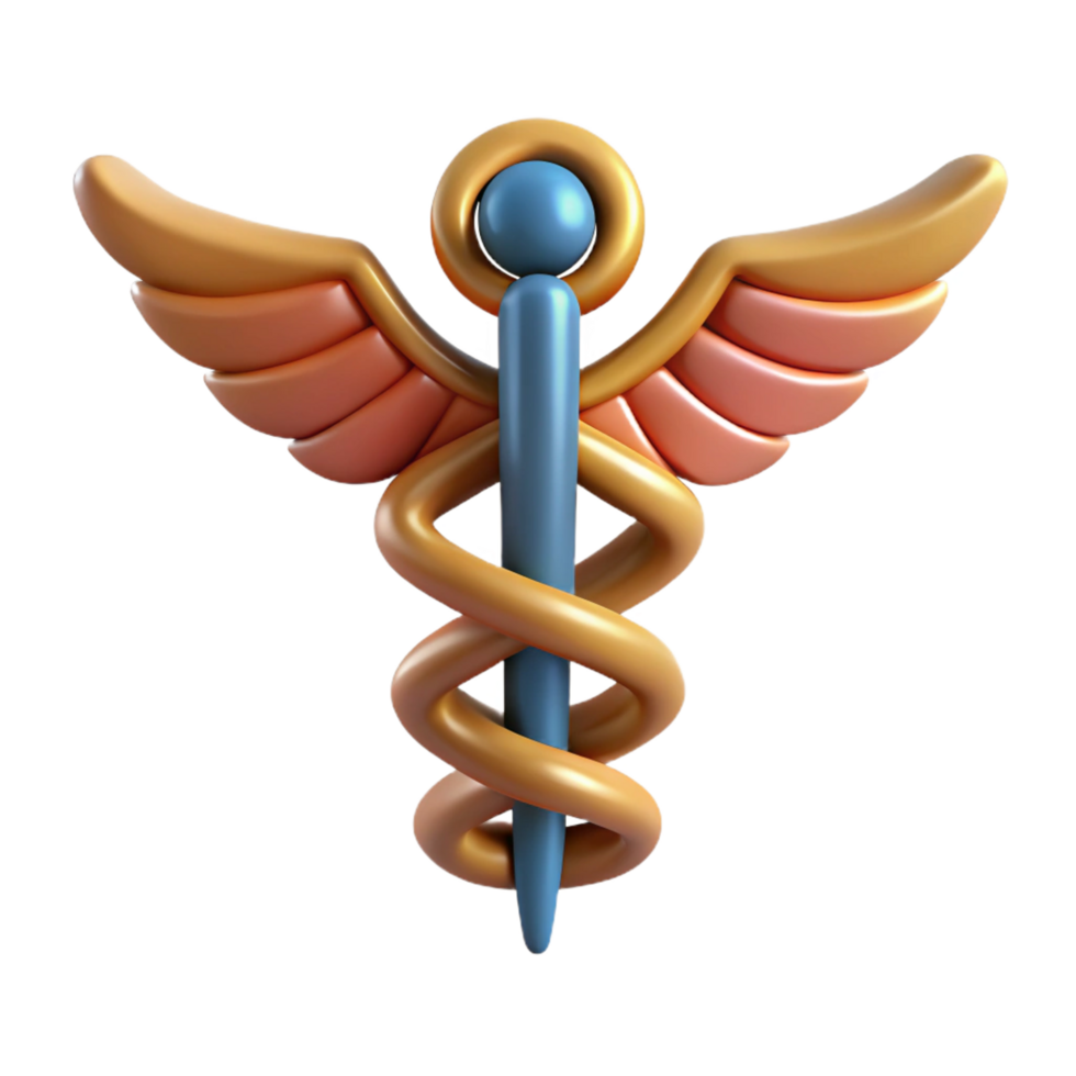 timeless artistic A medical symbol, caduceus, stylized with Transparent Background precision png