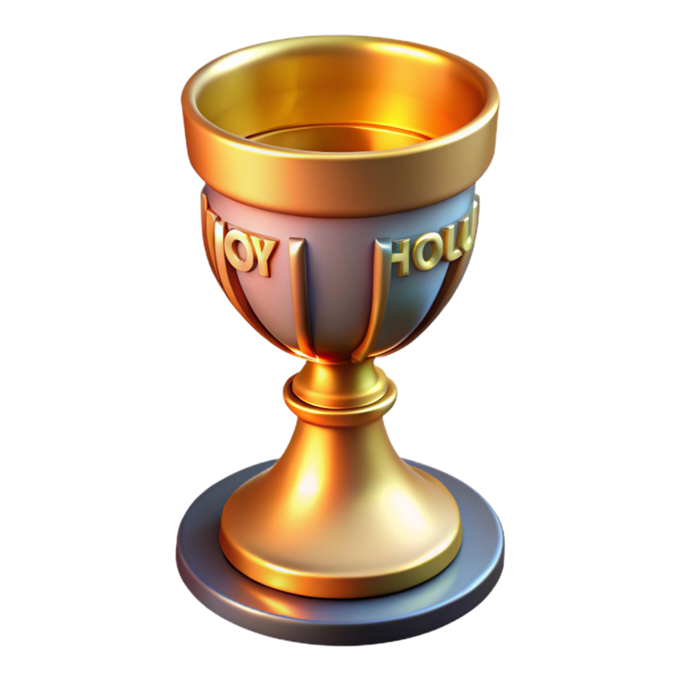 harmonious splendid Holy Grail, chalice of legend, Christian mythology, with Transparent Background genuine png