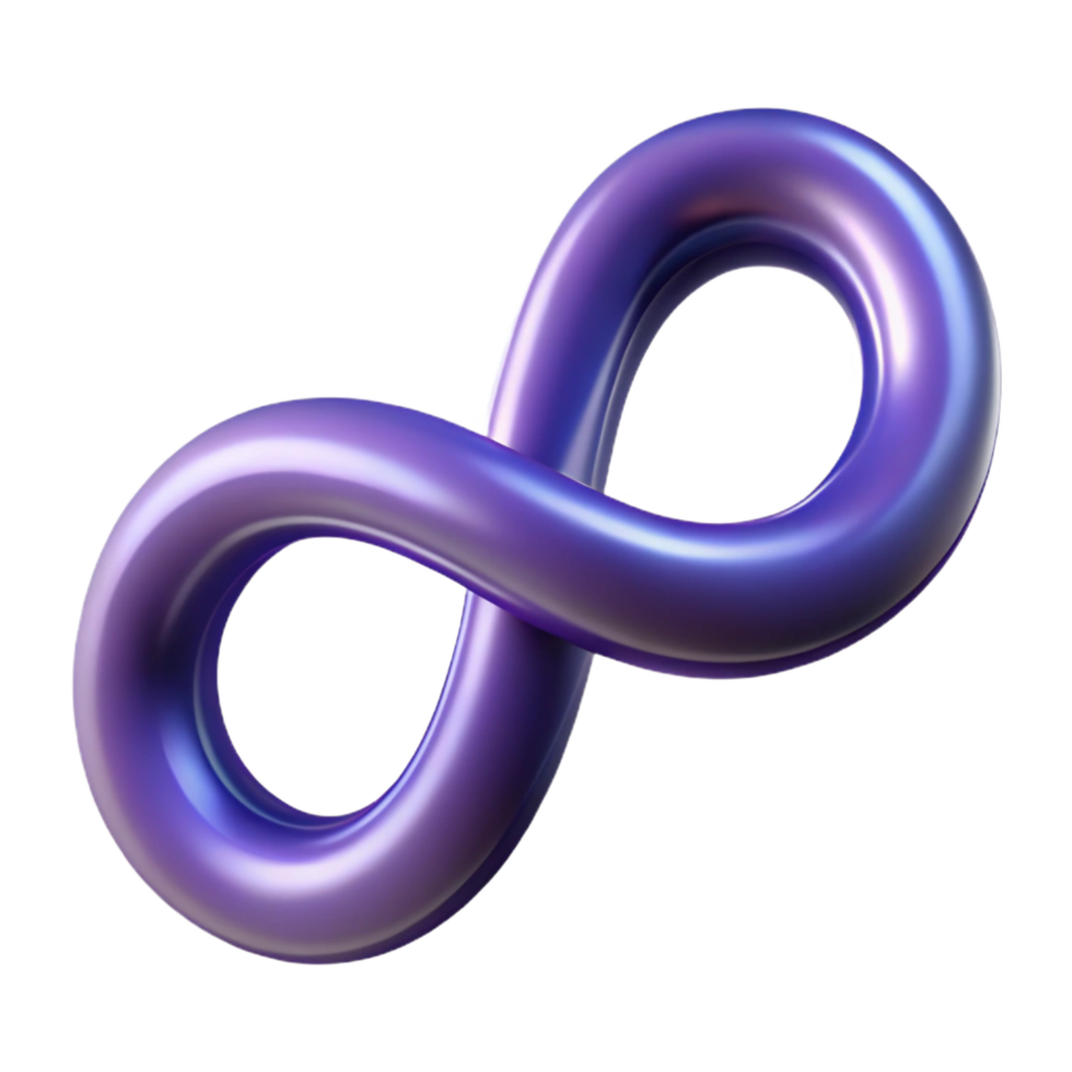 notable minimalist A stylized infinity symbol, continuous and flowing with Transparent Background authentic png