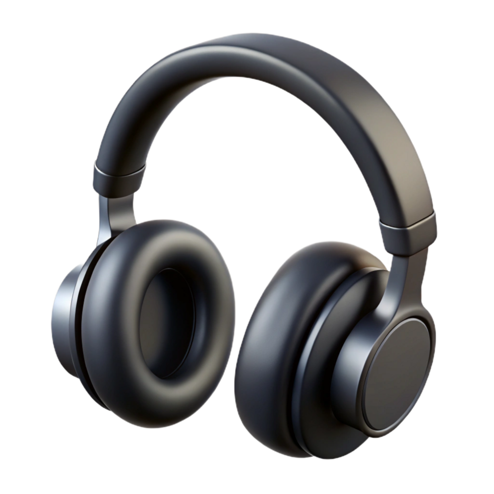 peaceful vibrant Headphones, black, over-ear, with Transparent Background impeccable png