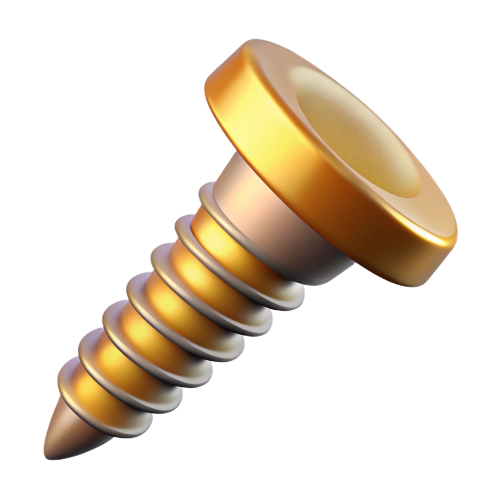 mesmerizing tropical Professional render, concept art style, single screw Isolated cutout with Transparent Background crisp png