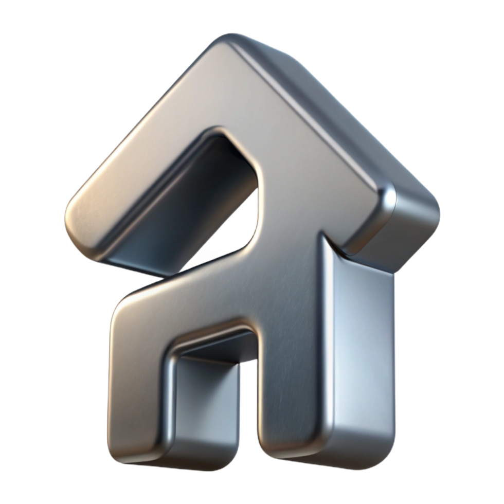 sumptuous rare Hyper-specific, professional render of a single, house number, brushed aluminum with Transparent Background png