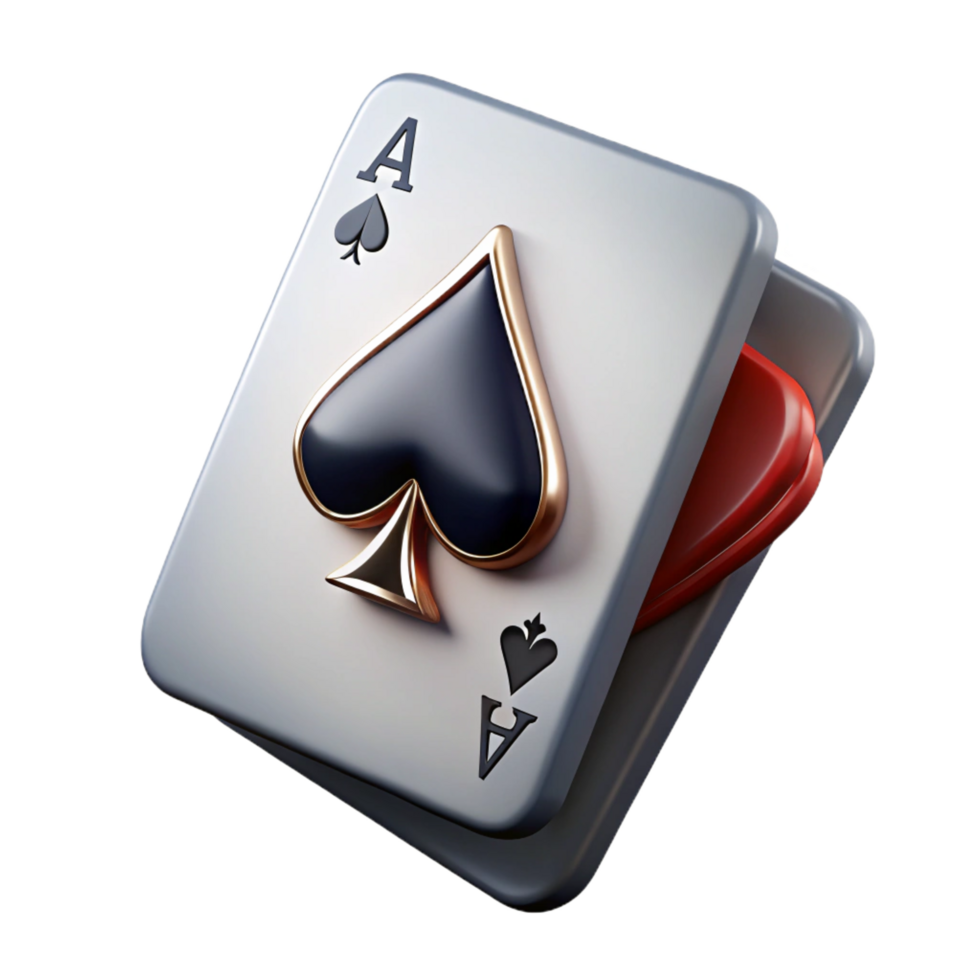 sought-after vintage Photorealistic, isolated cutout of a single playing card, ace of spades, intricate design, professional render with Transparent Background fine detail png