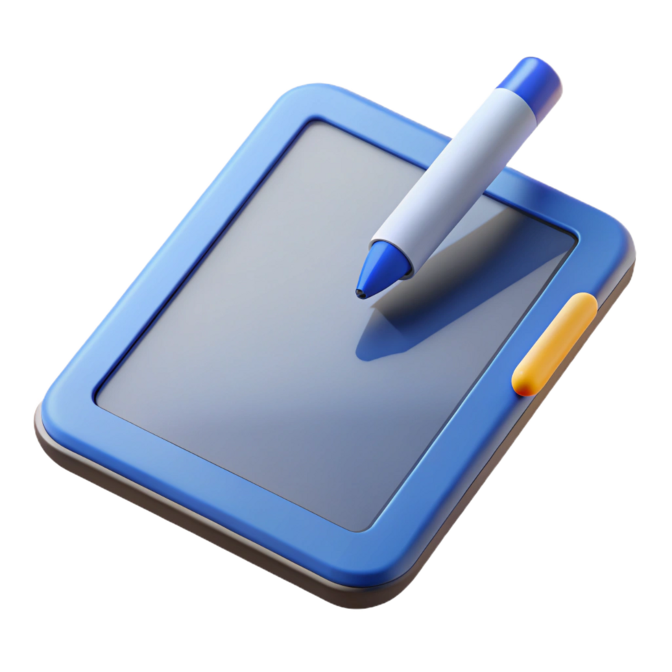 splendid passionate art deco Tablet computer with stylus pen with Transparent Background premium png