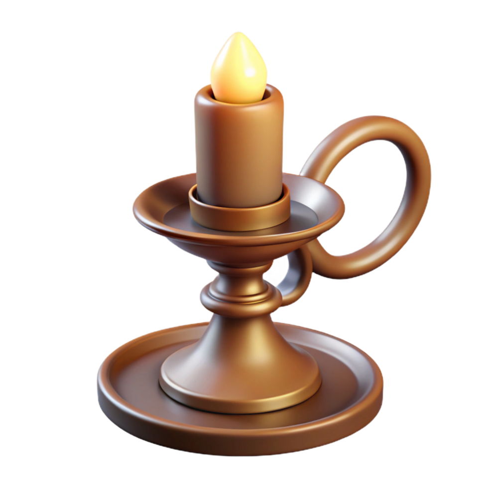 memorable art deco Concept art style, isolated cutout of a vintage candlestick holder with Transparent Background genuine png