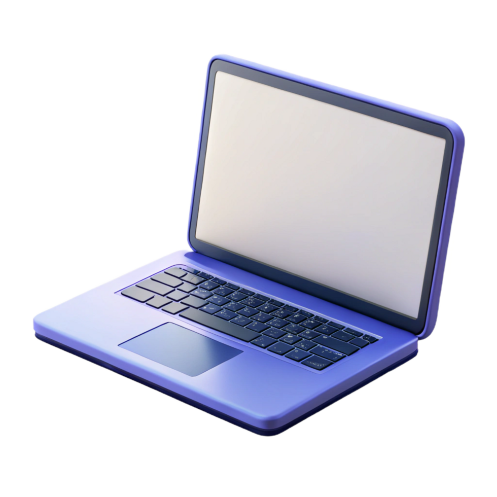 picturesque romantic surreal Laptop computer with blank white screen with Transparent Background fine detail png