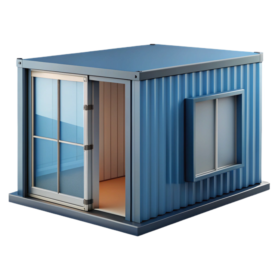 pristine surreal Shipping container home corner detail with Transparent Background perfect clarity png