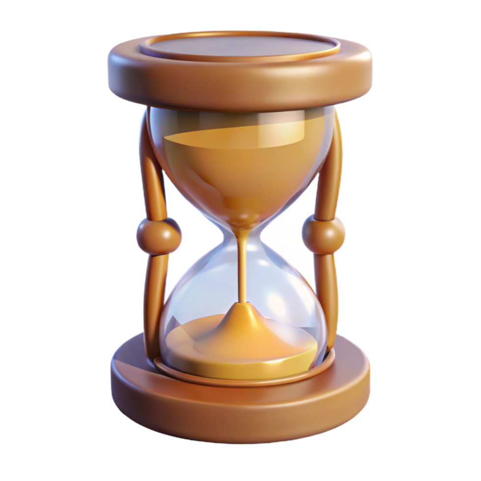 spectacular melancholic modern Isolated cutout, concept art style, hyper-specific vintage hourglass with sand with Transparent Background perfect clarity png