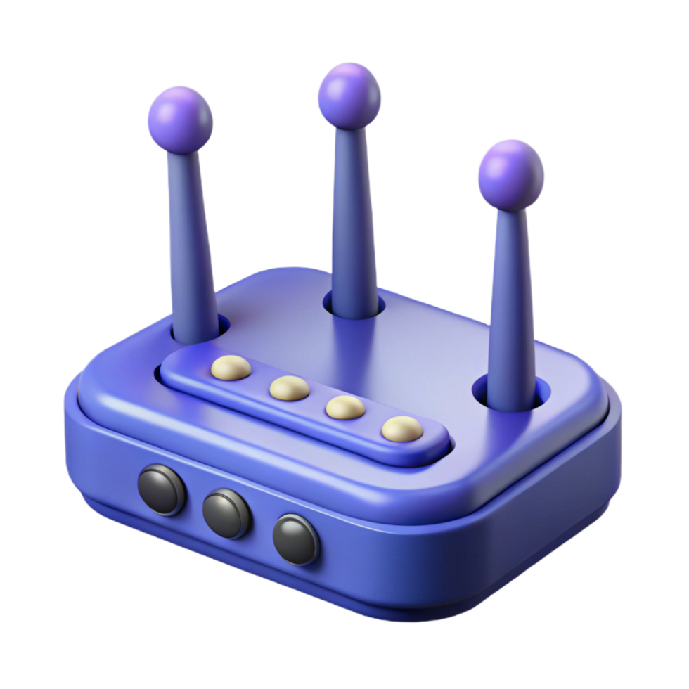 tranquil striking Network router with multiple antennas with Transparent Background high resolution png