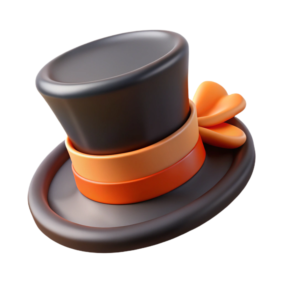 passionate mesmerizing Concept art style, isolated cutout of a vintage top hat with a ribbon with Transparent Background 4K png