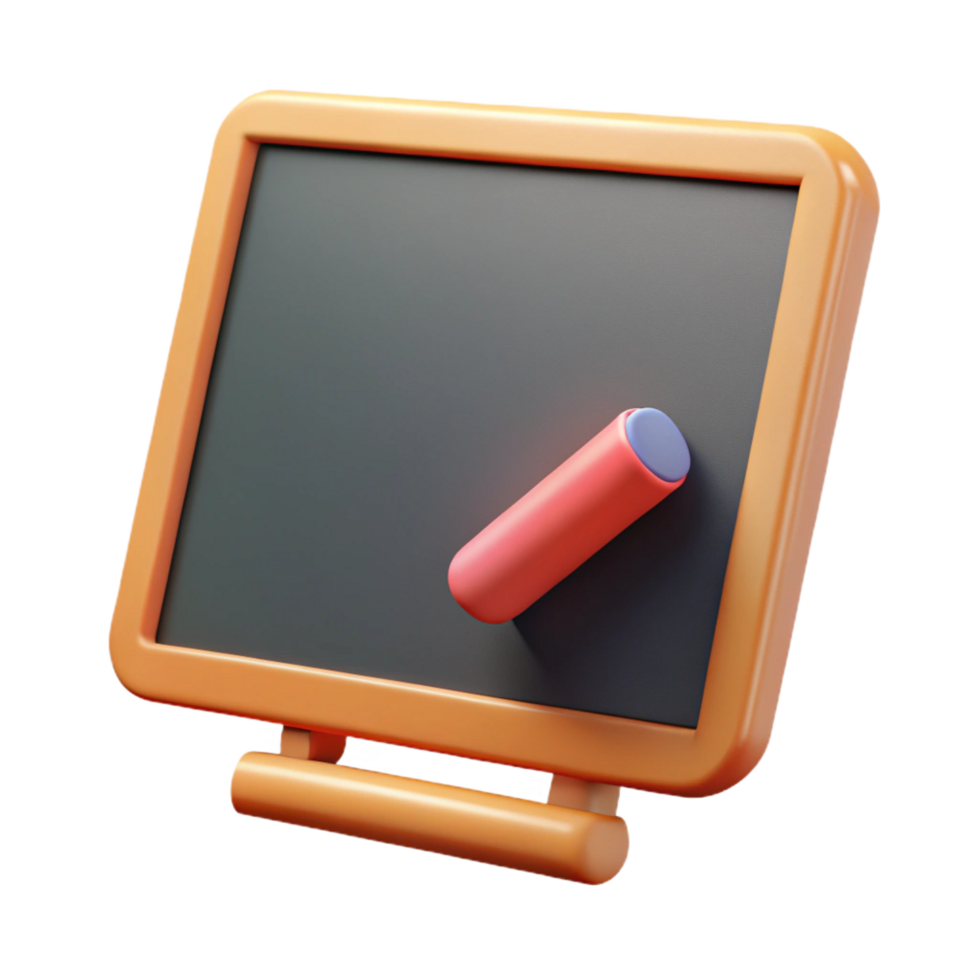 pristine gothic Chalkboard with eraser, with Transparent Background high resolution png