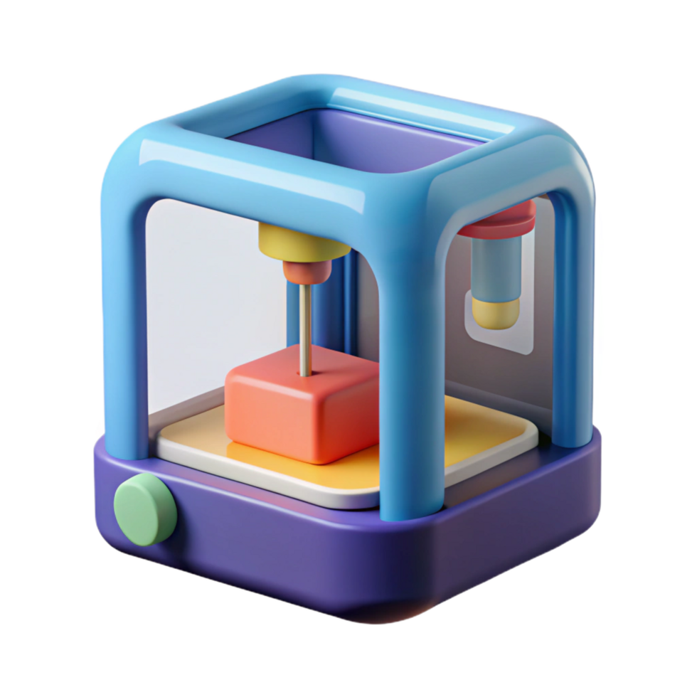 sumptuous remarkable D printer printing a small object with Transparent Background png