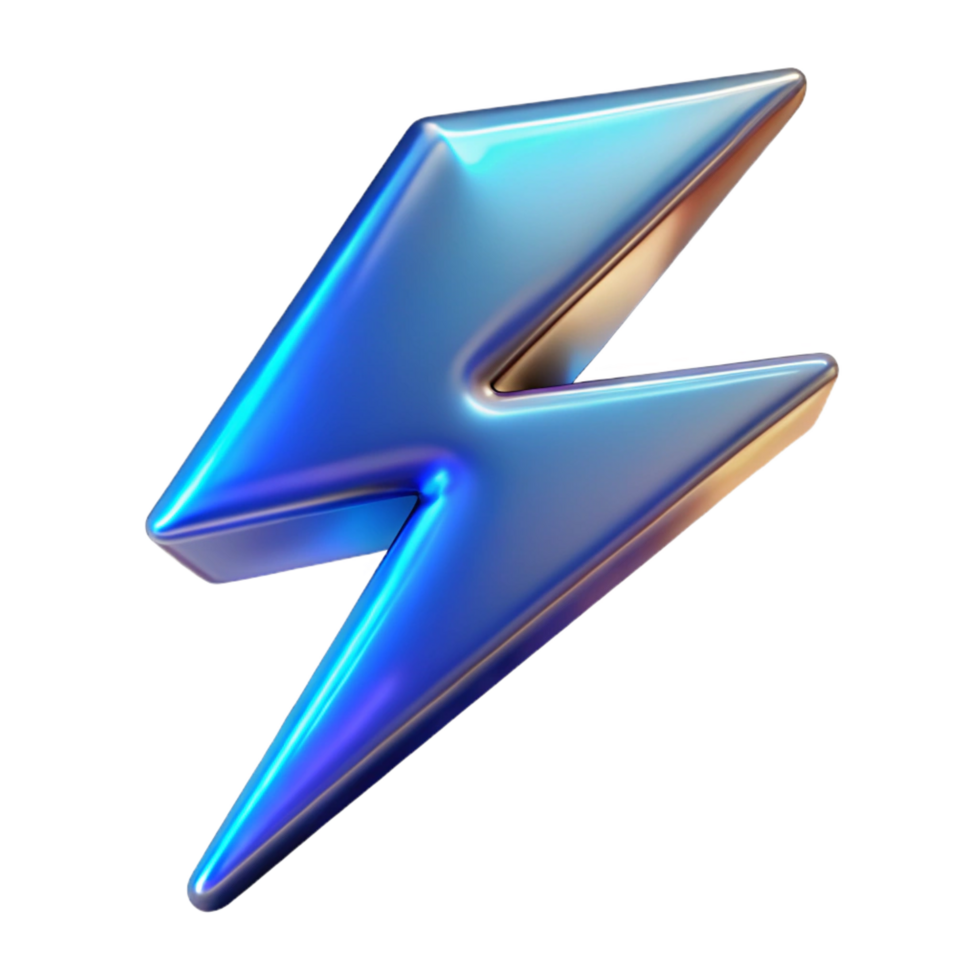 tranquil breathtaking A stylized, abstract lightning bolt with Transparent Background fine detail png