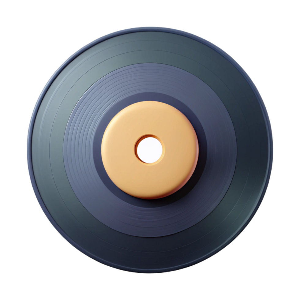 romantic enchanting Concept art style isolated cutout of a single vinyl record with Transparent Background ultra HD png