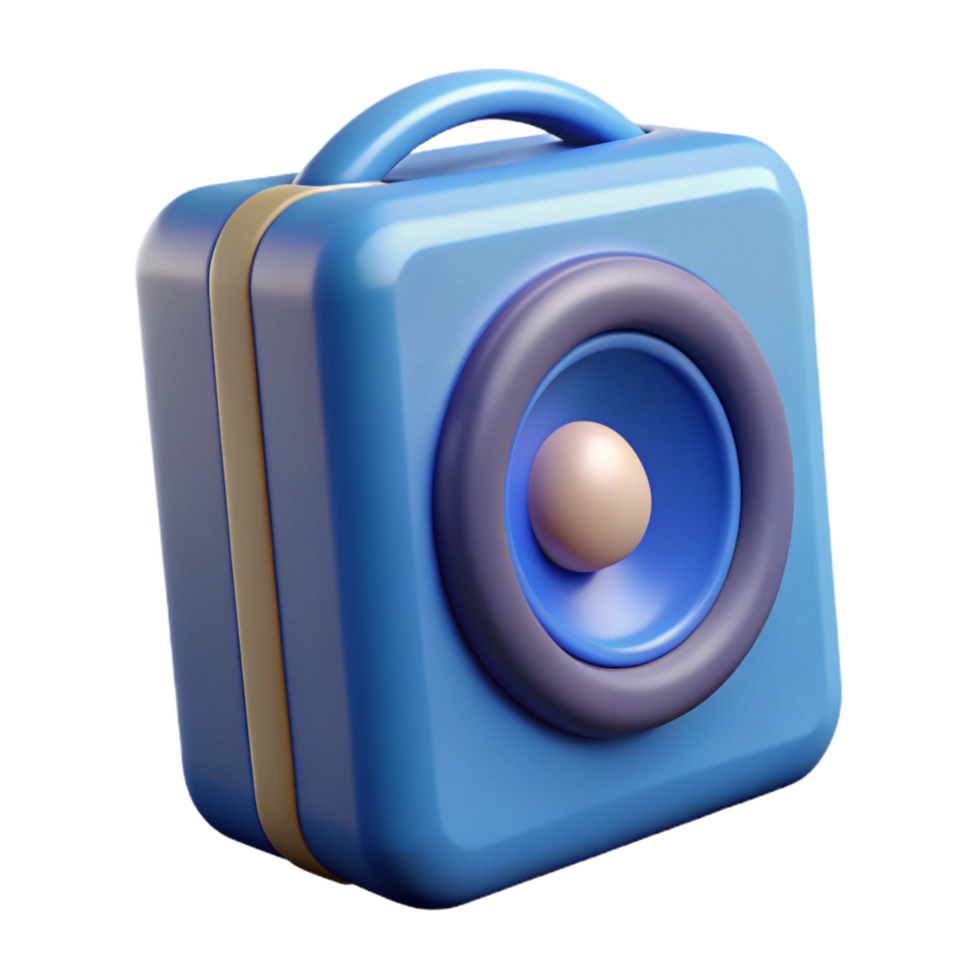 intense pristine Bluetooth speaker with volume buttons with Transparent Background museum quality png