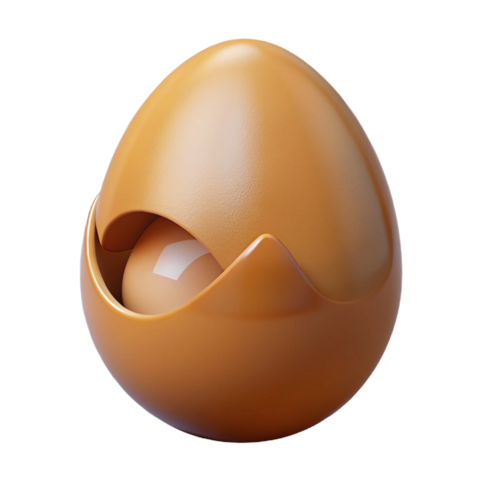 unparalleled nordic Photorealistic, isolated cutout of a single brown eggshell, ultra-detailed with Transparent Background high resolution png