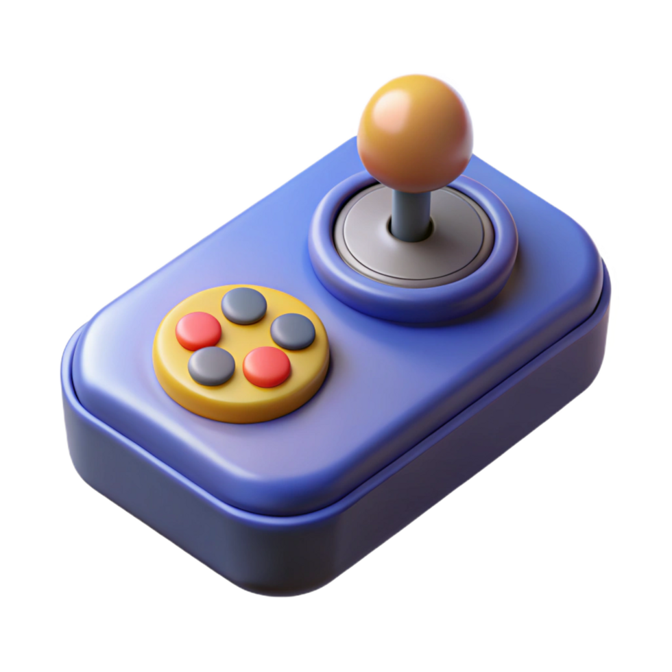 striking distinctive Photorealistic, isolated cutout of a single, retro gaming console controller, professional render with Transparent Background png