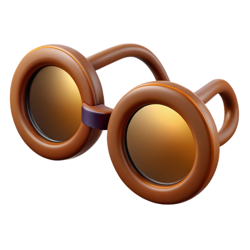 nostalgic glorious Photorealistic, ultra-detailed isolated cutout of a vintage spectacles with round frames with Transparent Background flawless png