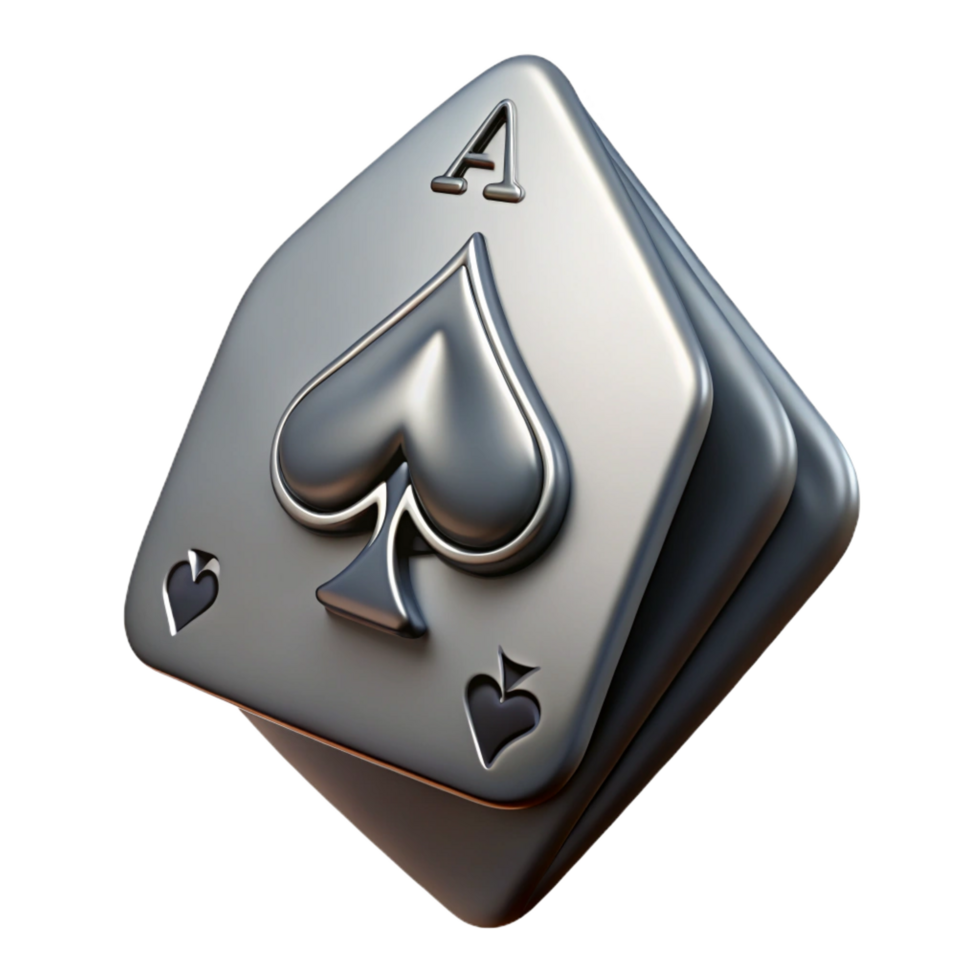 wonderful impressionist Photorealistic, isolated cutout of a single playing card, ace of spades, intricate design, professional render with Transparent Background top-tier png