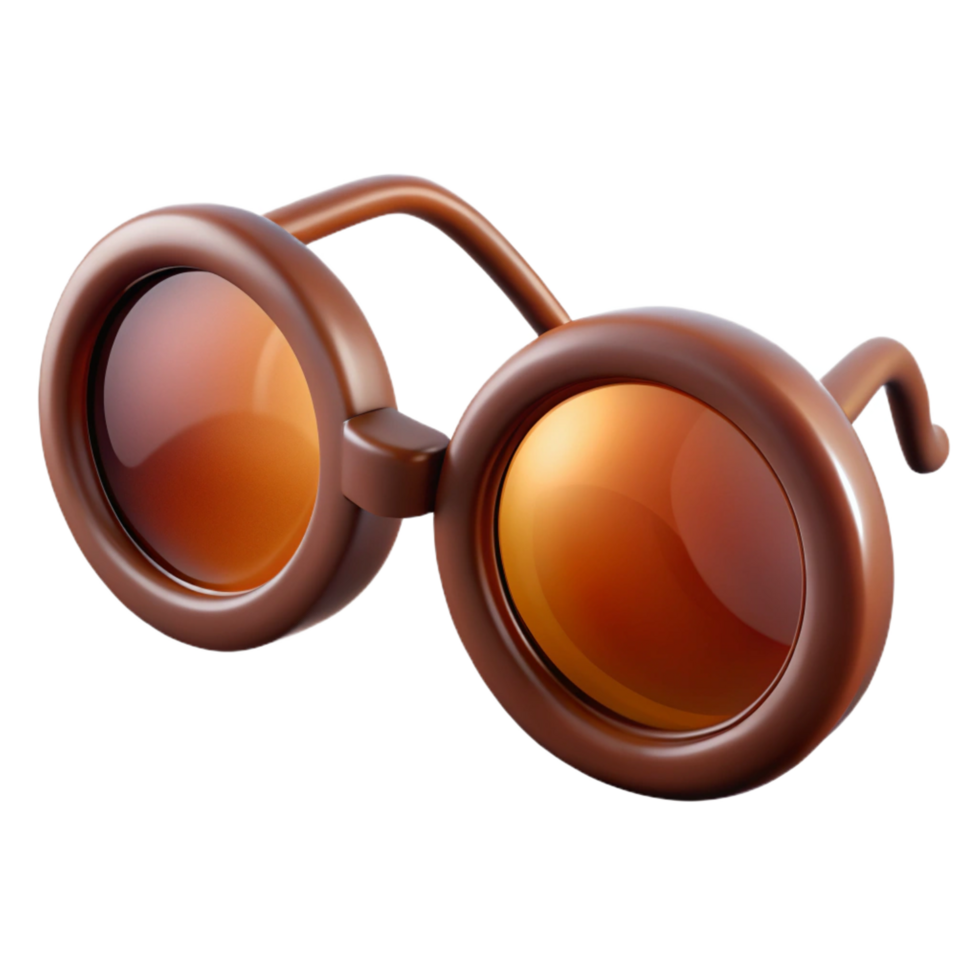 vibrant rare Photorealistic, hyper-specific professional render of a vintage pair of spectacles with round lenses with Transparent Background png