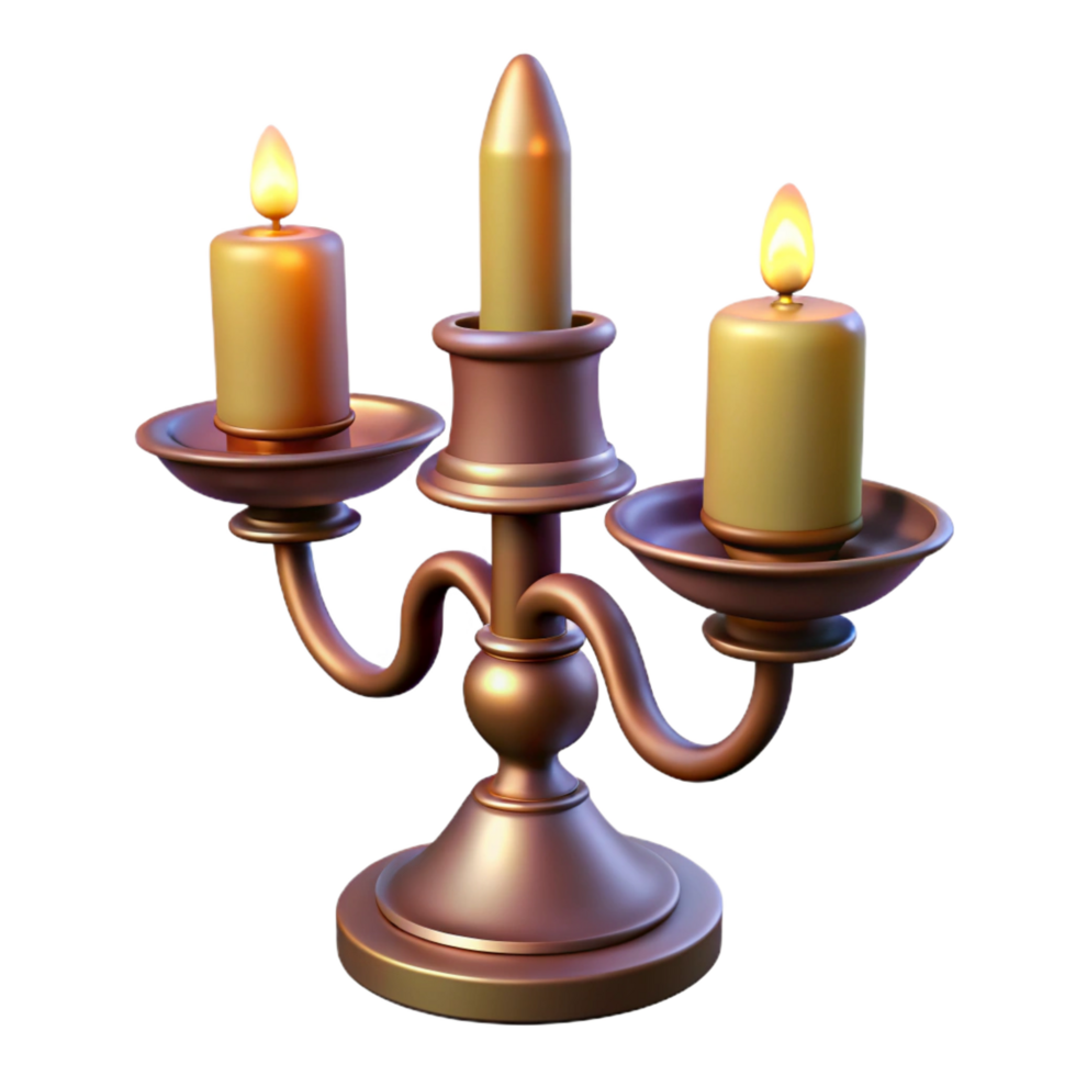nostalgic majestic Concept art style, isolated cutout of a vintage candlestick holder with Transparent Background fine detail png