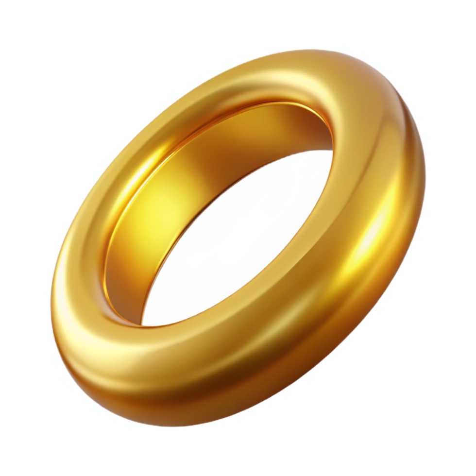 sought-after creative Ultra-detailed professional render of a single gold ring Isolated cutout with Transparent Background flawless png