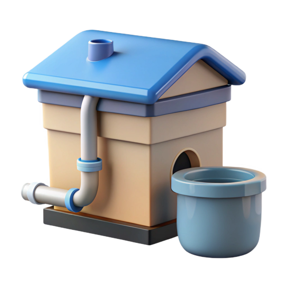 unparalleled renaissance Rainwater harvesting system, gutter, sustainable design with Transparent Background masterfully captured png
