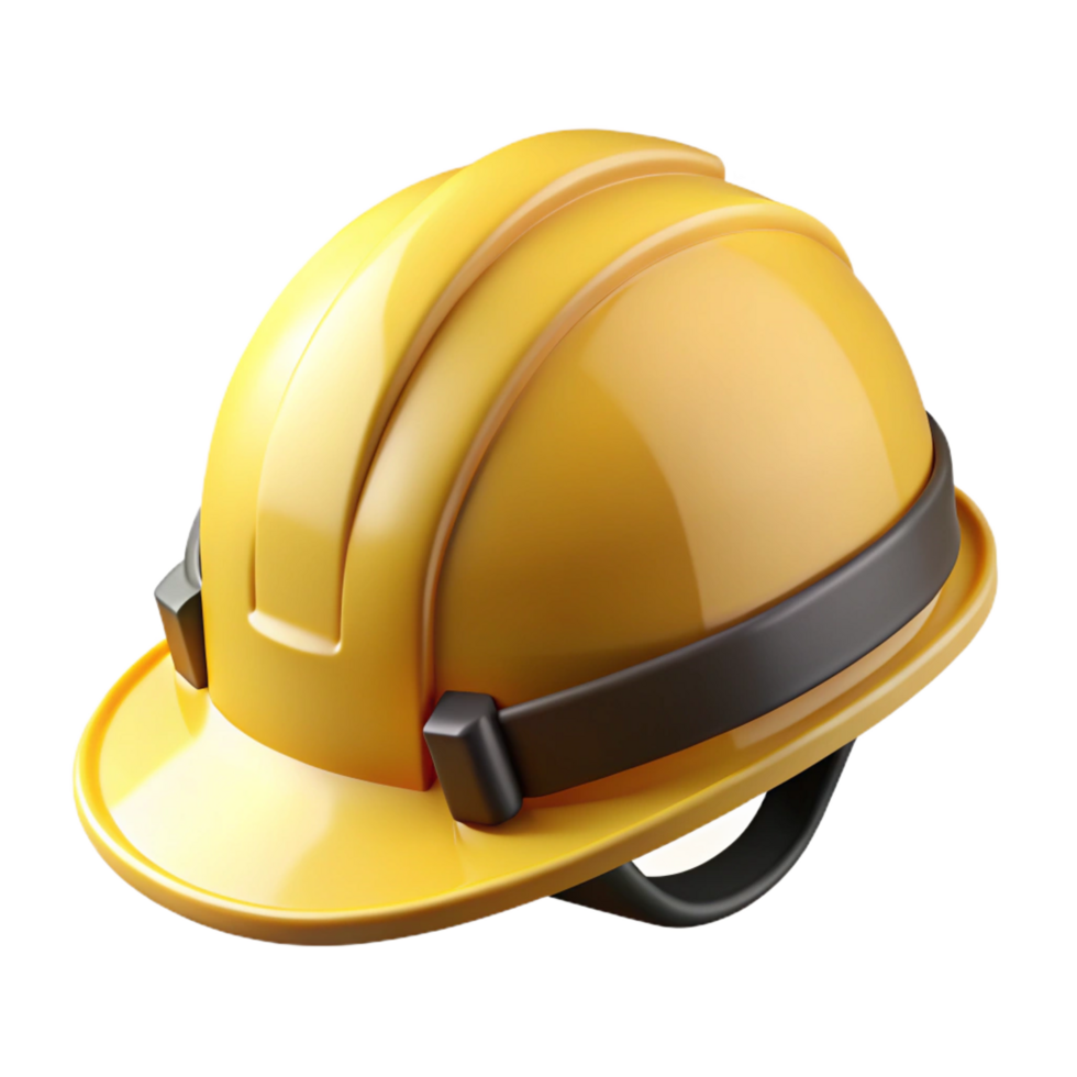 reflective captivating Safety helmet yellow with Transparent Background luxury png