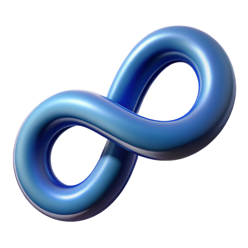whimsical beautiful A stylized infinity symbol, continuous and flowing with Transparent Background crisp png