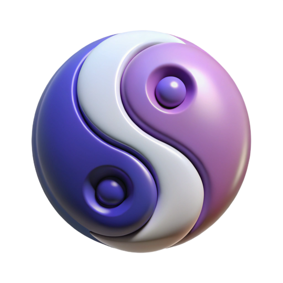 intense pristine A stylized Yin and Yang symbol, balanced and harmonious with Transparent Background handcrafted png
