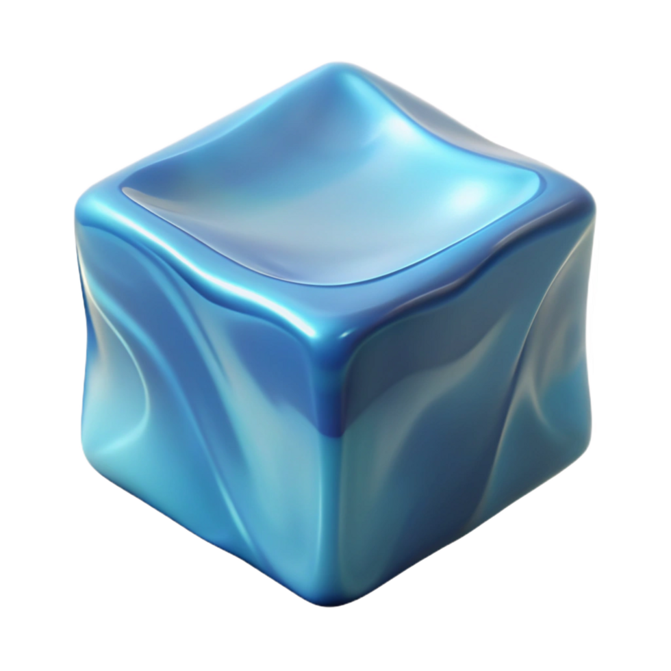 nostalgic immaculate Hyper-specific, photorealistic render of a single, melting ice cube with realistic refraction Isolated cutout with Transparent Background high quality png